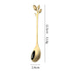 Vintage Leaf-Shaped Stainless Steel Teaspoon & Dessert Fork