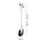 Vintage Leaf-Shaped Stainless Steel Teaspoon & Dessert Fork