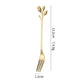 Vintage Leaf-Shaped Stainless Steel Teaspoon & Dessert Fork