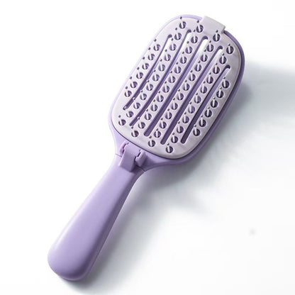 💜 Foldable Self-Cleaning Vent Hairbrush | Travel Ready