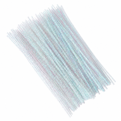 100-Piece Glitter Chenille Stems for DIY Crafts