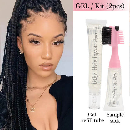 3 IN 1 Baby Hair Edge Brush with Gel Dispenser