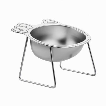 Elevated Stainless Steel Pet Bowl with Raised Stand