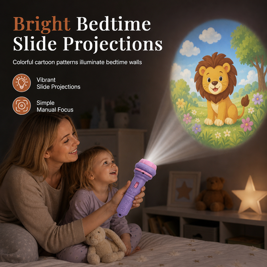Kids Mini Projection Flashlight Toy Slide Projector Torch for Toddlers