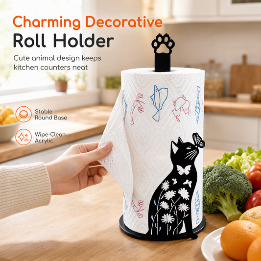 Cute Standing Paper Towel Holder for Kitchen and Bathroom