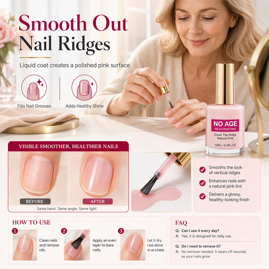 Glossy Nude Pink Nail Ridge Filler and Smoothing Liquid for Uneven Nails 12ml