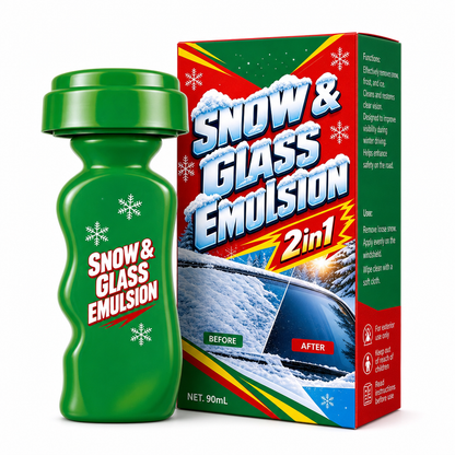 Multifunctional 2-in-1 Car Window Glass Cleaner and Snow Oil Film Remover with Handle