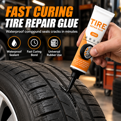 Waterproof Car Tire Repair Glue Quick Drying Adhesive Sealant for Fixing Surface Cracks Scratches and Damage 25ml