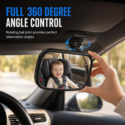 Baby Car Mirror In-Car Child Observation Rear View Mirror with Suction Cup and Clip