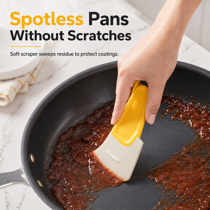 🍳 50% OFF! ✨ Heat-Resistant Flexible Kitchen Pan Scraper & Cleaner 🧽
