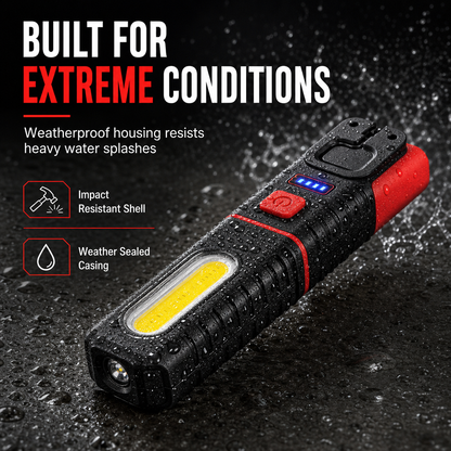 Bright Rechargeable LED Work Light with Magnetic Base Portable Inspection Lamp for Car Repair and Night Market Lighting