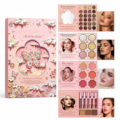 44 Colors 4-Layer Book Style Makeup Palette All-in-One Set with Eyeshadow Blush Highlighter Contour Lipstick and Lip Gloss