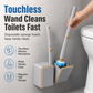 Wall Mounted Disposable Toilet Brush Set with Dissolvable Scented Refill Heads for Bathroom Cleaning