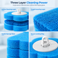 Wall Mounted Disposable Toilet Brush Set with Dissolvable Scented Refill Heads for Bathroom Cleaning