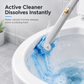 Wall Mounted Disposable Toilet Brush Set with Dissolvable Scented Refill Heads for Bathroom Cleaning