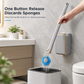 Wall Mounted Disposable Toilet Brush Set with Dissolvable Scented Refill Heads for Bathroom Cleaning